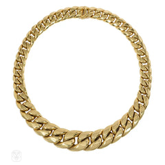 Estate gold graduated curb link necklace