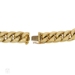 Estate gold graduated curb link necklace
