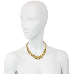 Estate gold graduated curb link necklace