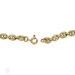 Estate gold mariner link chain necklace