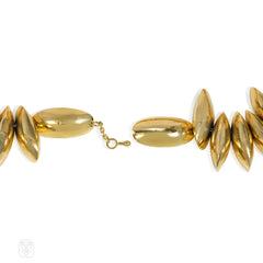 Estate gold oblong pod link necklace