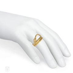 Estate gold textured serpent ring