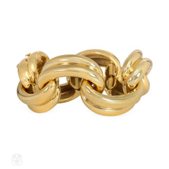 Estate gold tubular link bracelet