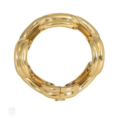 Estate gold tubular link bracelet