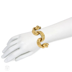 Estate gold tubular link bracelet