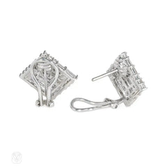 Estate square-shaped diamond earrings