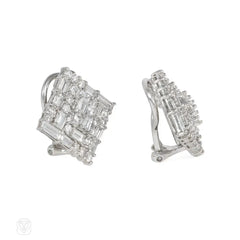 Estate square-shaped diamond earrings