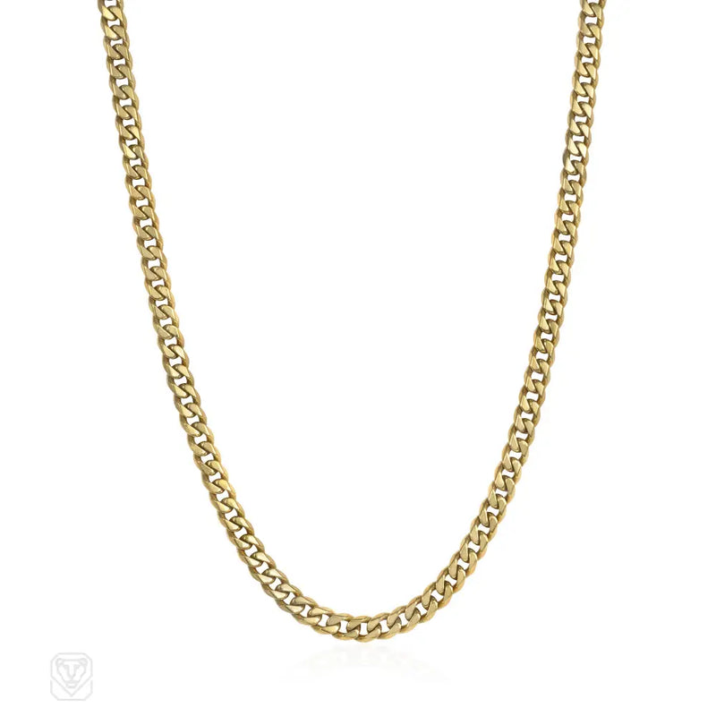 Fred Paris Estate Gold Curblink Necklace