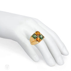 Fred, Paris gold, tourmaline, and citrine geometric cocktail ring