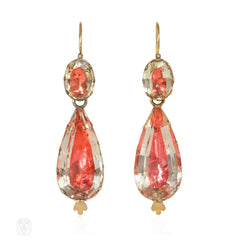 French Antique foiled crystal earrings