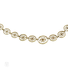 French antique gold filigree necklace