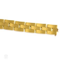 French antique gold gate link bracelet