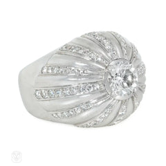 French Art Deco bombé diamond ring