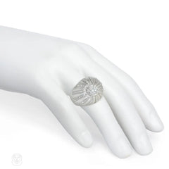 French Art Deco bombé diamond ring