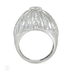 French Art Deco bombé diamond ring