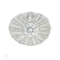 French Art Deco bombé diamond ring