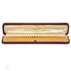 French Art Deco diamond and onyx line bracelet