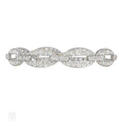 French Art Deco diamond oval link bracelet