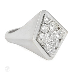 French Art Deco diamond-shaped ring