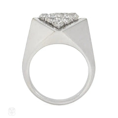 French Art Deco diamond-shaped ring