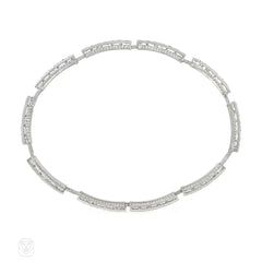 French Art Deco expandable diamond line bracelet