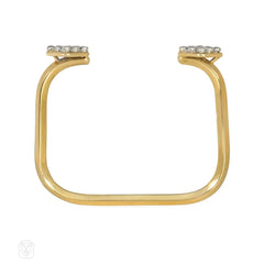 French diamond and gold square cuff bracelet