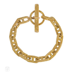 French estate gold nautical link bracelet