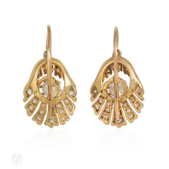 French gold and diamond shell earrings