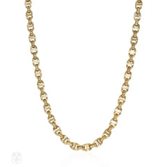 French gold nautical link necklace