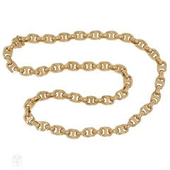French gold nautical link necklace