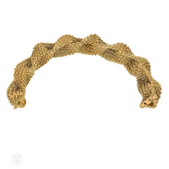 French Retro braided gold bracelet