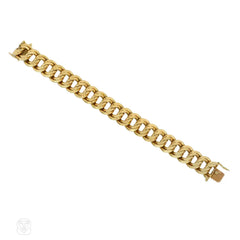 French Retro double curblink gold bracelet