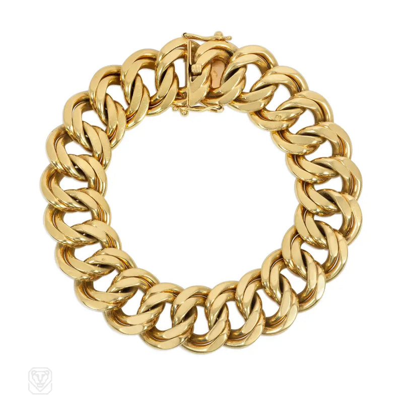 French Retro double curblink gold bracelet