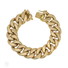 French Retro gold curb link bracelet