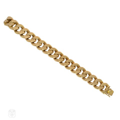 French Retro gold curb link bracelet