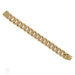 French Retro gold curb link bracelet