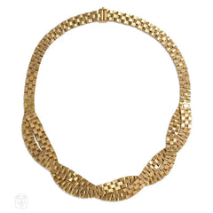 French Retro gold reversible necklace