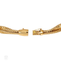 French Retro tubogas twisted necklace