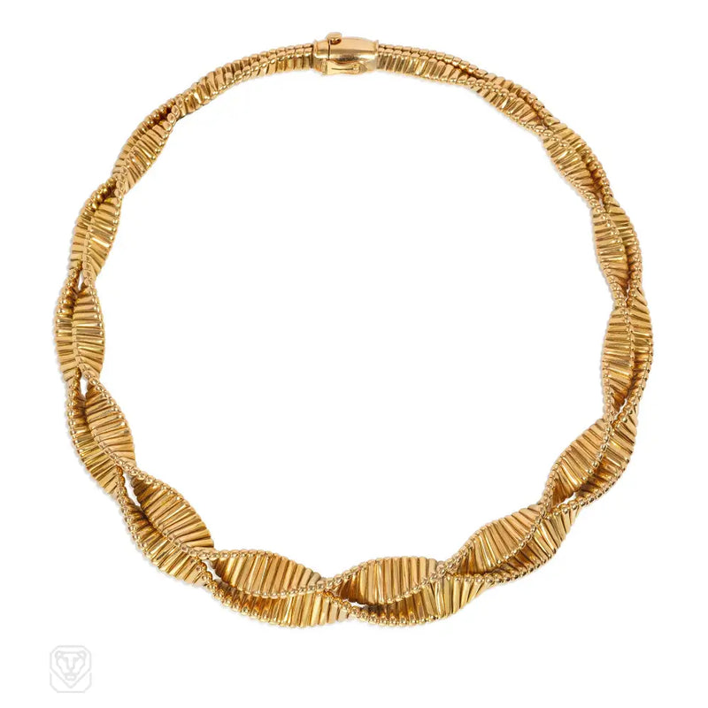 French Retro tubogas twisted necklace