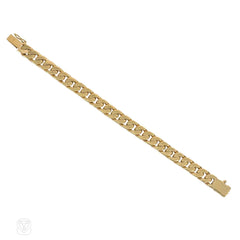 French reversible gold and diamond curb link bracelet