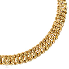 French reversible, graduated gold necklace