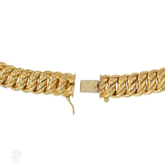 French reversible, graduated gold necklace