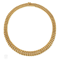 French reversible, graduated gold necklace