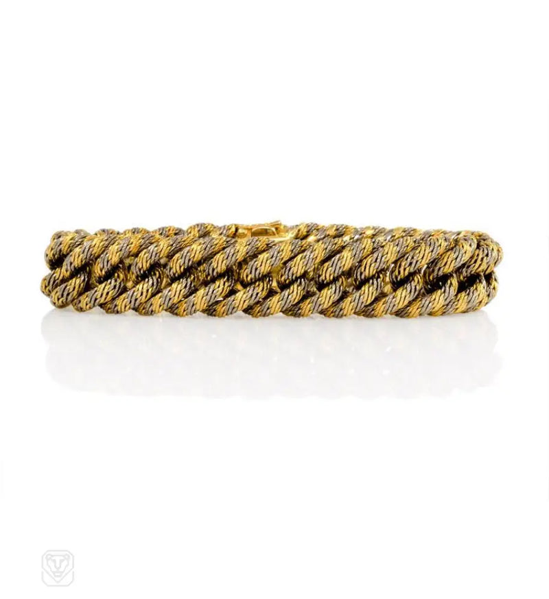 Georges L’enfant For Boivin Two - Color Woven Gold Bracelet