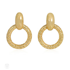 Georges Lenfant for Boucheron gold doorknocker hoop earrings