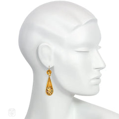 Georgian antique multigem insect earrings