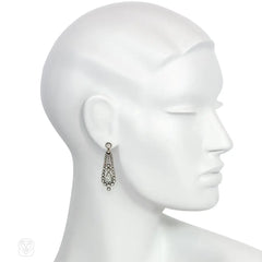 Georgian diamond articulated pendeloque earrings
