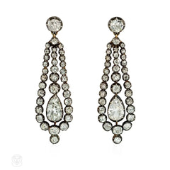 Georgian diamond articulated pendeloque earrings