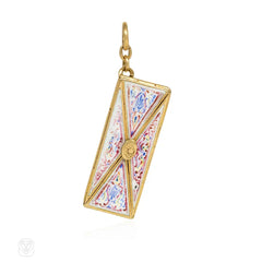 Georgian enamel love note charm pendant