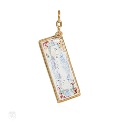 Georgian enamel love note charm pendant